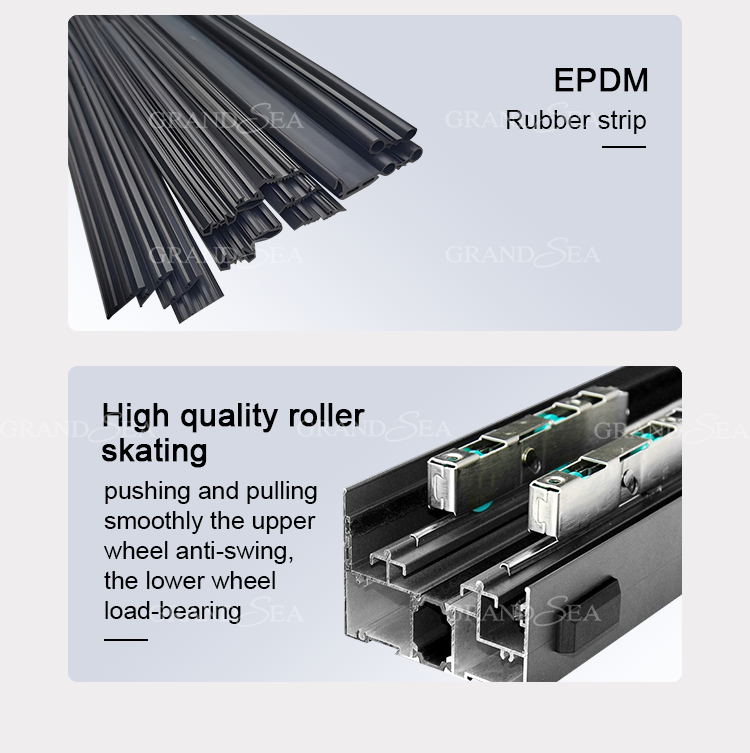 Double Tempered Reflective Glass Aluminium Sliding Windows Economic Price in Africa - 图片 12