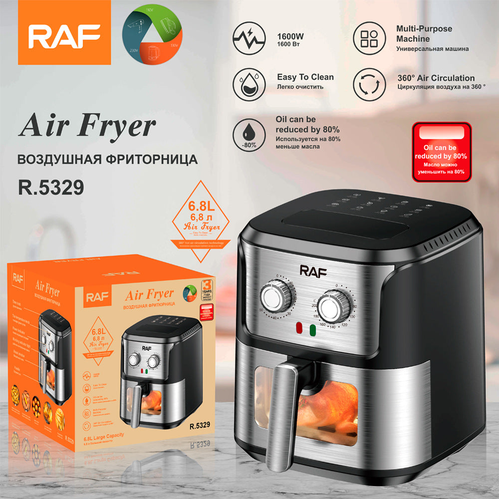 RAF European Standard Household Oil-Free Air Fryer Multifunctional Smart Oven French Fries Electric Fryer6.8L - 图片 10