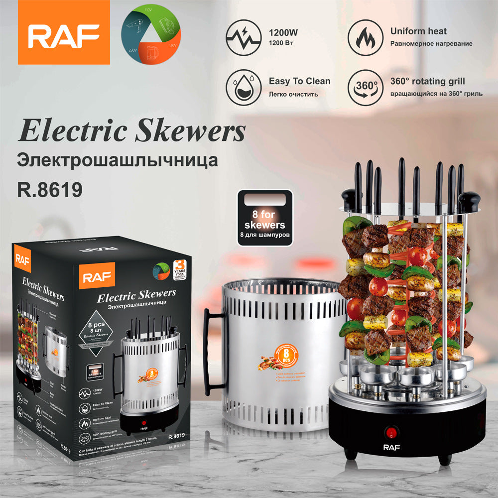 RAF European Standard BBQ Grill Skewer Machine Household Multifunctional Grilling and Frying Integrated Smokeless Charcoal Grill R.8619 - 图片 21