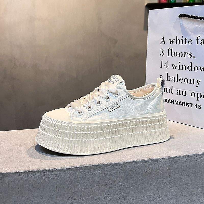 Thick Sole Biscuit White Sneakers for Women2025Versatile Student ins Fashionable Sports Casual Sneakers - 图片 6