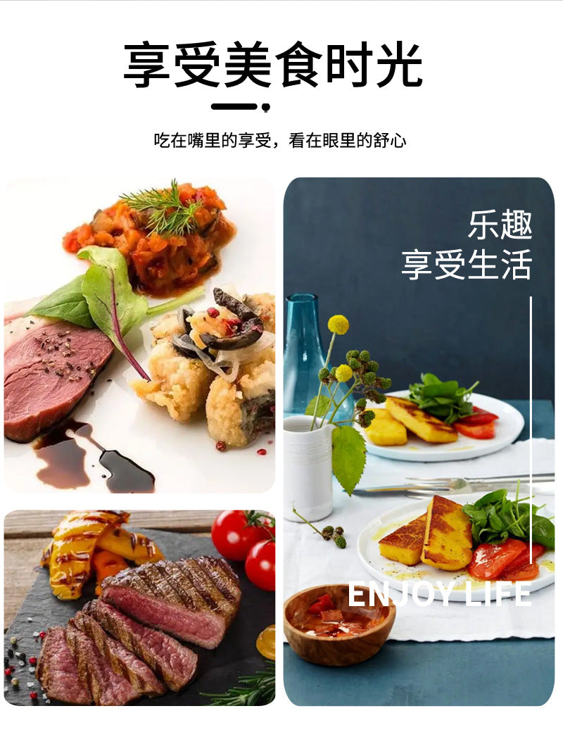 410Stainless Steel Cutlery Restaurant Creative Hepburn Style Ceramic Handle Knife Fork Spoon Tea Spoon Set Western Steak Knife Fork - 图片 14