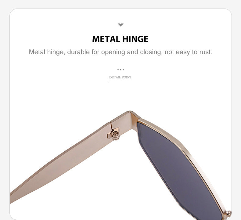 European and American Fashion Irregular Metal Sunglasses for Women Trendy Personality Wide Temple Sunglasses Wholesale sunglass - 图片 23