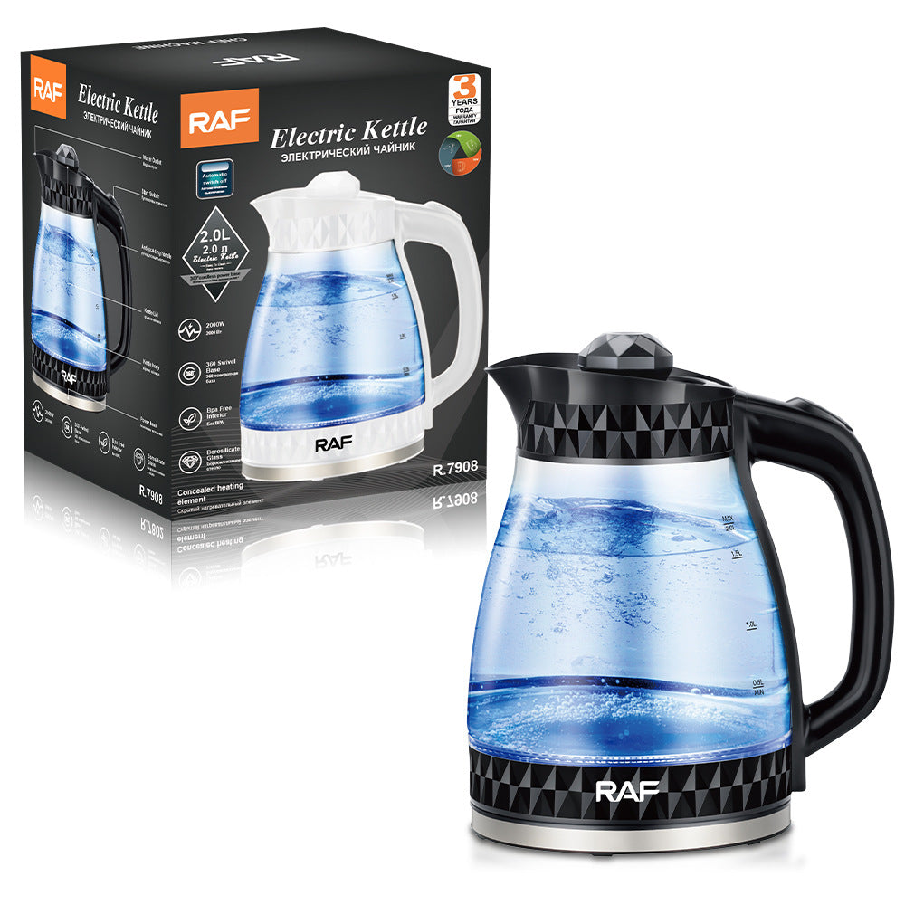RAF European Standard Transparent Glass2L Electric Kettle Automatic Large Capacity Multi-Functional Kettle Overheat Protection - 图片 11