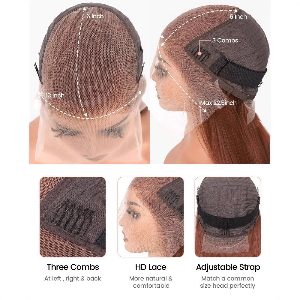 13x6 Lace Front Burgundy Synthetic Glueless Wig wholesale - 图片 4