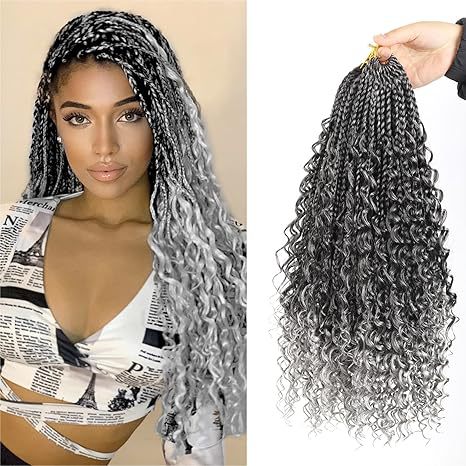 Cross-border European and American Synthetic Hair Wigs Box Braids Bohemian Curly Three-strand Braid Fly Hook Needle Hair Braid - 图片 15