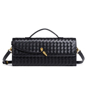 European and American Niche Woven Single Shoulder Baguette Bag Fashion Horizontal Clutch Bag Organ Lady Crossbody Bag Long Bag