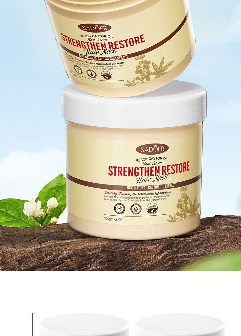 Black Castor Oil Hair Mask500gSADOER Nourishing, Smooth and Fluffy Conditioner Cross-Border Wholesale - 图片 25