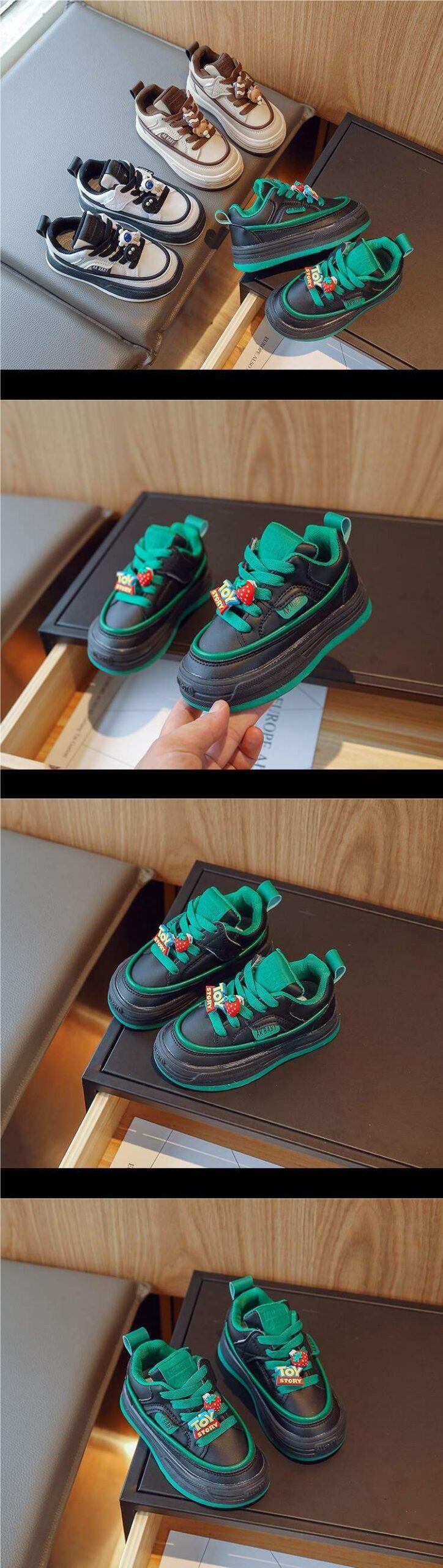 2025Autumn Unisex Stylish Casual Cute Big Kids Sneakers High Top Versatile Non-Slip Shoes - 图片 11