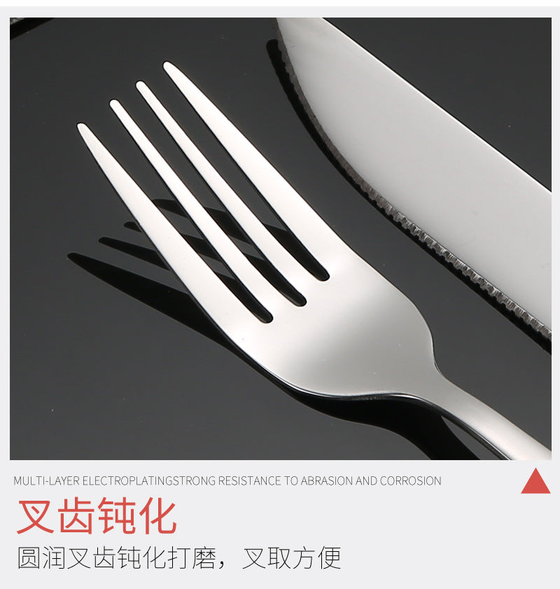 410Stainless Steel Cutlery Restaurant Creative Hepburn Style Ceramic Handle Knife Fork Spoon Tea Spoon Set Western Steak Knife Fork - 图片 19