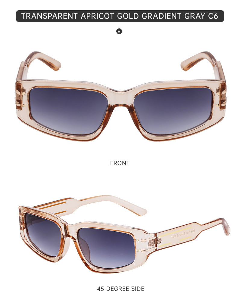 Fashion Square Frame Sunglasses for Women, Sun Protection, High-End European and American Style Small Frame Glasses Wholesale sunglasses Sunglasses - 图片 31