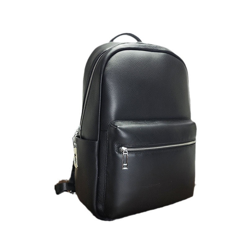 Men's Fingerprint Lock Bag Genuine Leather Business Backpack Men's Fashion School Bag Large Capacity Laptop Bag Travel Backpack - 图片 4