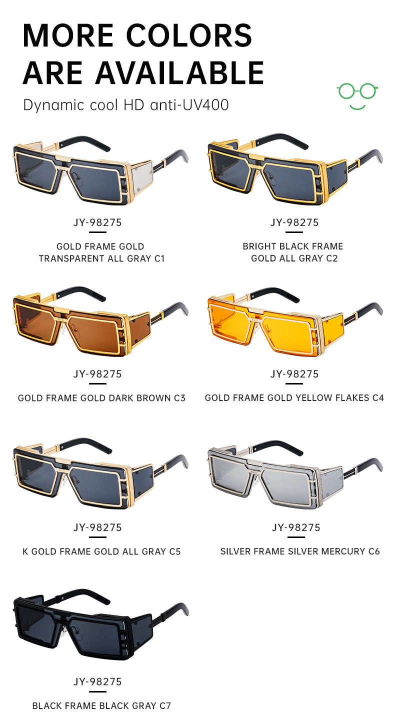 New Full Frame Glasses Men's Future Technology High-end Sense European and American fashion Square Frame Sunglasses Sunglasses shades - 图片 18