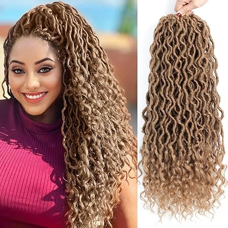 Cross-border European and American Synthetic Hair Wigs Curved Up and Down Crochet Hair Wigs Goddess Faux Locks Curly Handwoven - 图片 7