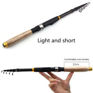 An Ultra-Short Retractable Lure Rod Short Sea Rod Wooden Handle Fishing Rod European and American Sales Over 10,000 Fishing Gear