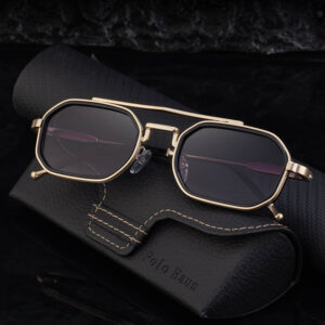 2025New Small Frame Glasses Men Double Beam retro Sunglasses Men's High Sense Full Frame Sunscreen Sunglasses shades