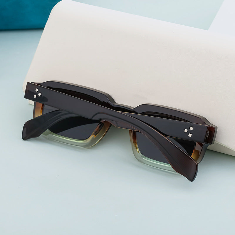 New European and American Fashion Square Frame Sunglasses for Men, Simple Personality Black Frame Glasses sunglasses - 图片 15