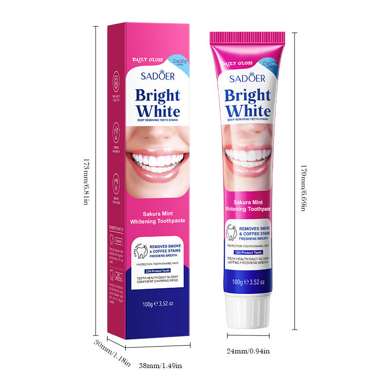 Sakura Mint Whitening Toothpaste SADOER Teeth Cleaning Oral Toothpaste Cross-Border Wholesale - 图片 5