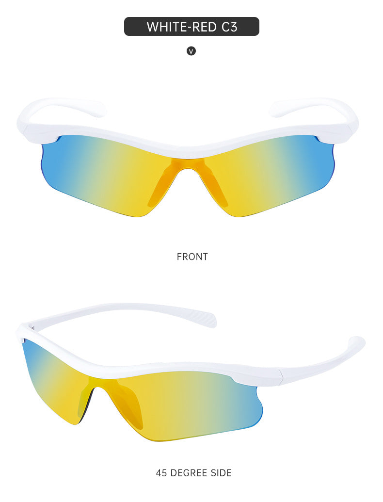 European and American Style Half-Frame Cycling Sunglasses Windproof Sunglasses for Women Personalized Outdoor Sports Running Glasses Eye Protection for Men - 图片 21