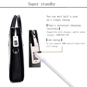 Anti-theft Fingerprint Lock Genuine Leather Briefcase Men's Business Handbag Commuting High-end Shoulder Crossbody Bag Fingerprint Unlock