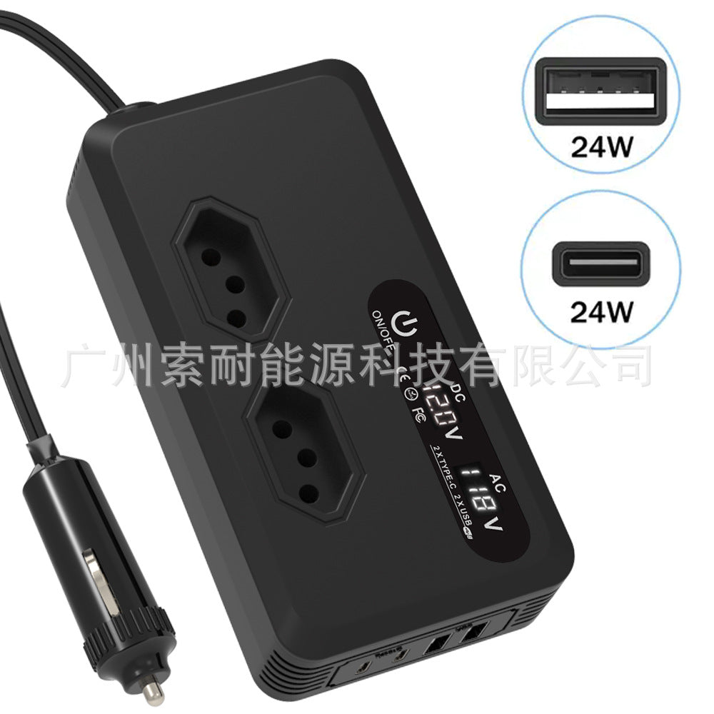 Export Car Inverter200W 12V Turn110V/220V Universal Socket for European, American, and Brazilian Standards - 图片 13