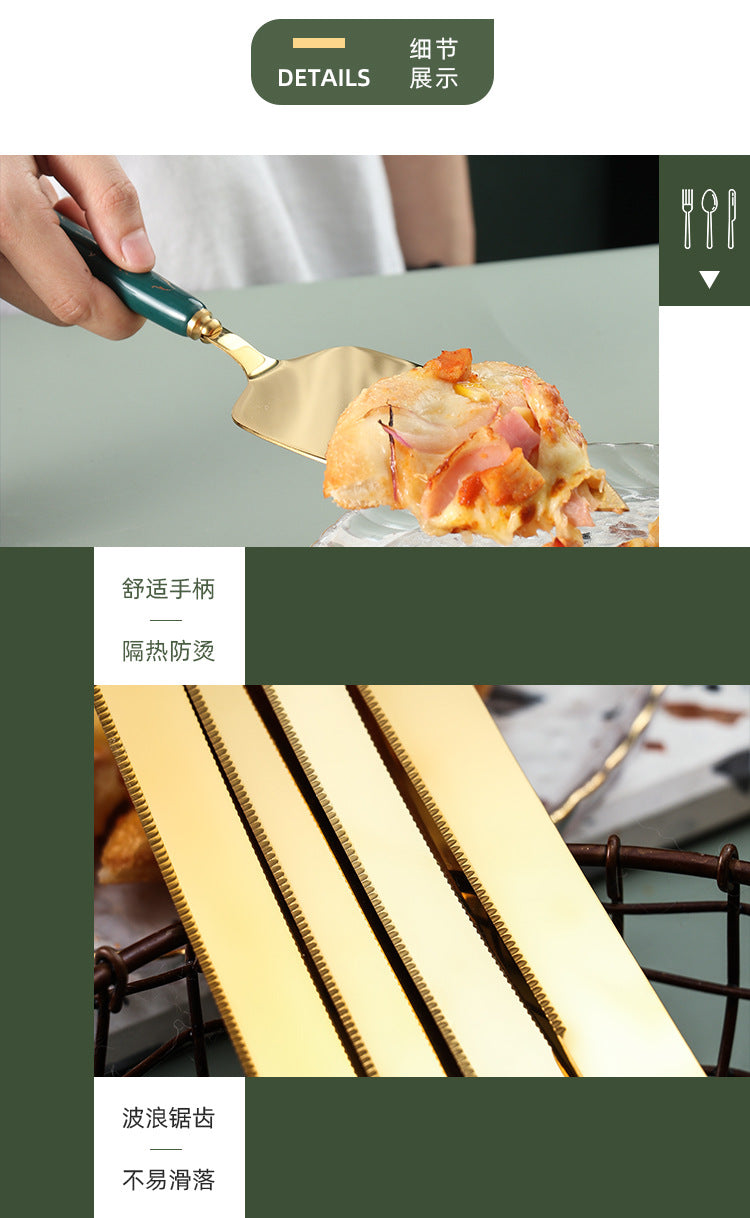 Ceramic Handle Stainless Steel Knife and Spatula Gift Set Creative Baking Tools Cheese Knife Butter Knife Cake Spatula Pizza Spatula - 图片 25
