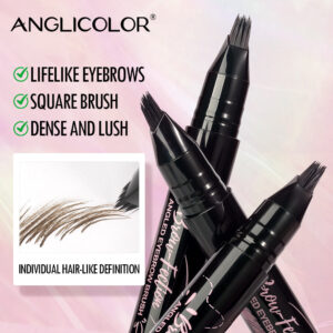 Specially Designed Multi-Pronged Plush Waterproof Eyebrow Pencil Long-Lasting Non-Fading Liquid Eyebrow Pencil for Distinct Wild Eyebrows