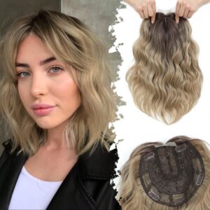 Small Lace Wig Set Export Synthetic Fiber Medium Length Women's Top Natural Middle Part Bangs Hairpiece Wig
