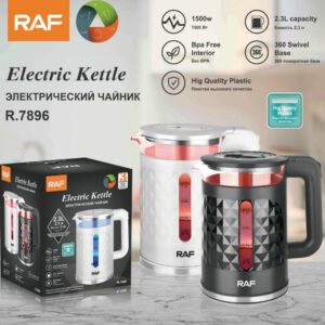 RAF European Standard Household Electric Kettle Automatic Power-off Kettle Health Kettle304Wholesale Glass Electric Kettle R.7896