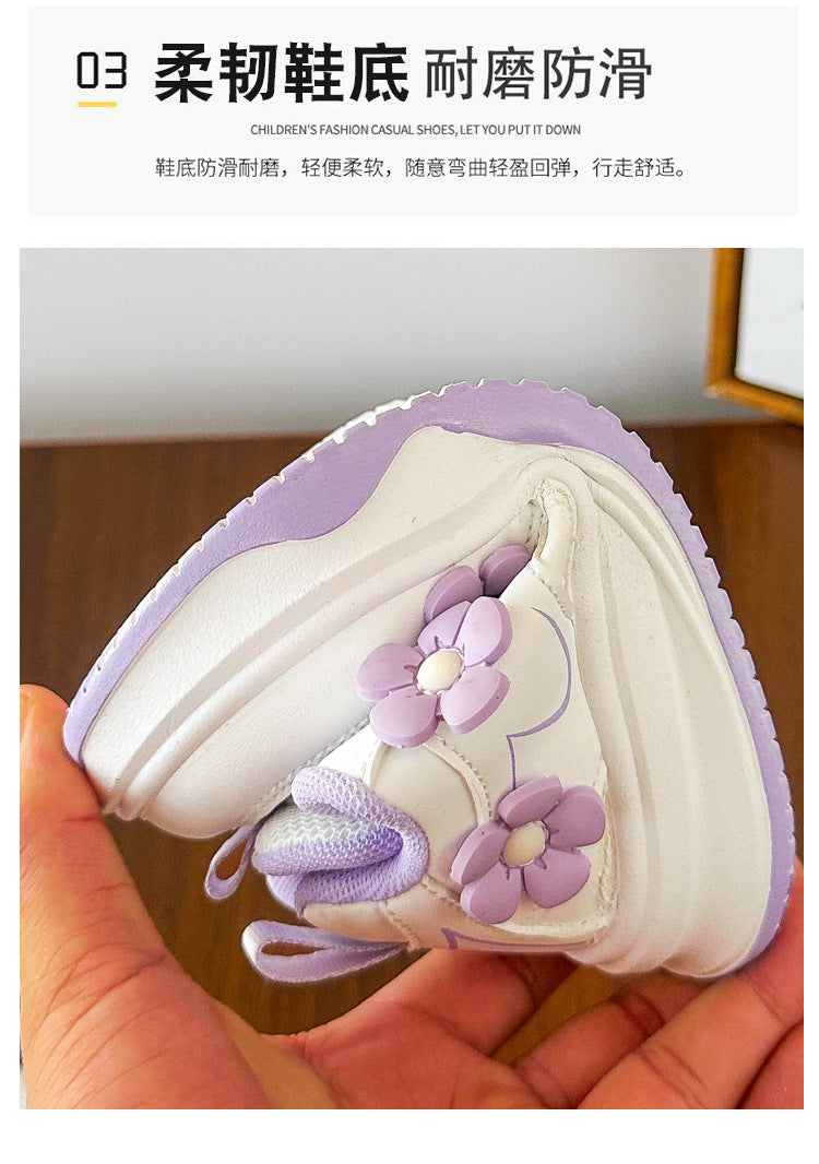 Children's Sports Shoes Spring and Autumn2025New Student Knob Girls' White Sneakers Versatile Casual Girls' Running Shoes - 图片 17