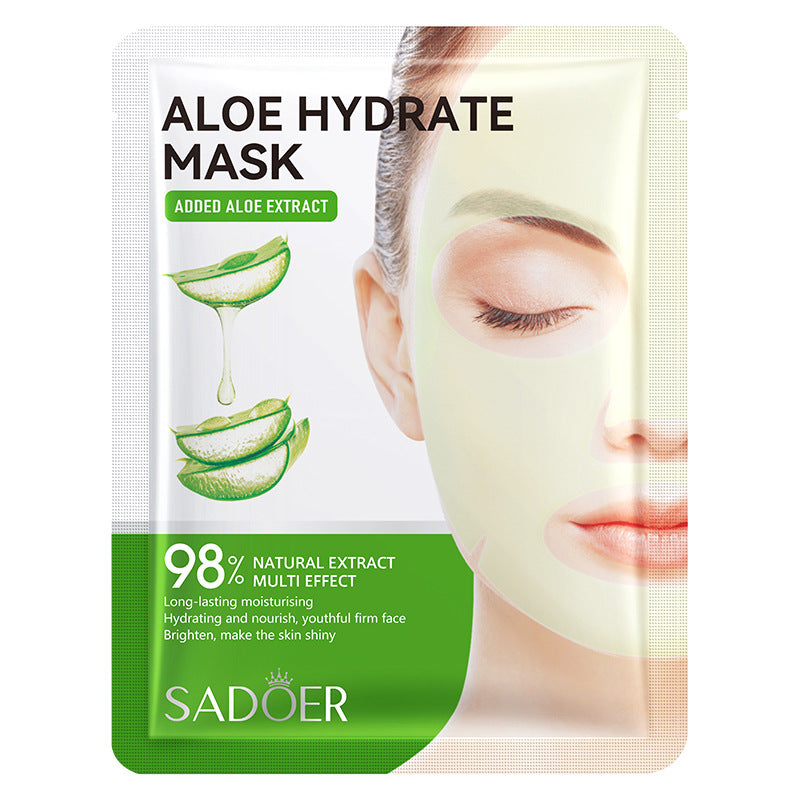 Facial Mask25g SADOER Aloe Vera VC Moisturizing and Rejuvenating Face Mask Sheet Pack for Cross-Border Wholesale - 图片 4