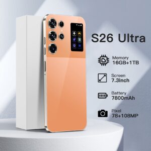 Popular S26 Ultra Mobile Phone16+1TB Android7.3Inch Large Screen Hot Selling on AliExpress