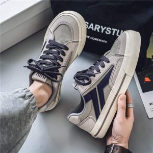 Canvas Shoes for Men, Autumn Trendy Versatile Casual Sneakers, Niche Design Student Sports Thick-Soled Height-Increasing Black Cloth Shoes
