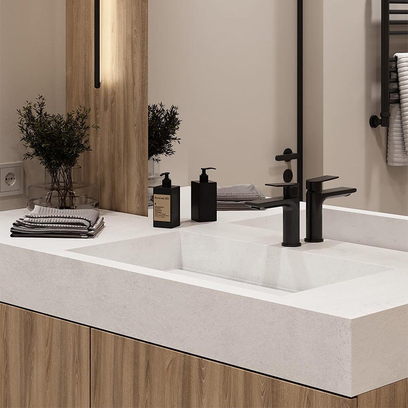 Rock Board Integrated Wash Basin Combination Solid Wood Bathroom Cabinet,wall Cabinet,bathroom Basin Cabinet - 图片 3