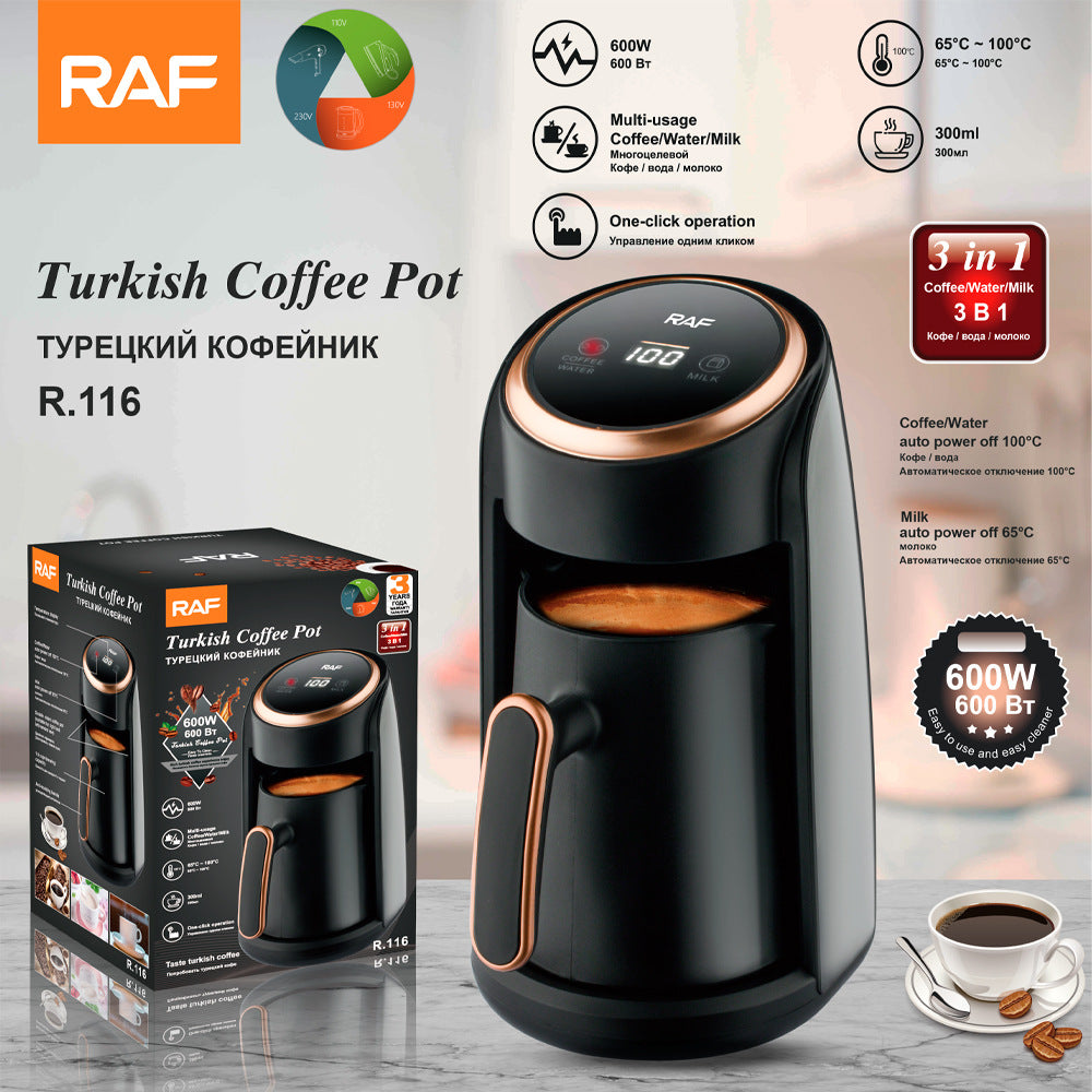 RAF European Standard Turkish Coffee Pot High Temperature Resistant Hot Water Kettle Coffee Maker Visual Tea Maker Milk Warmer