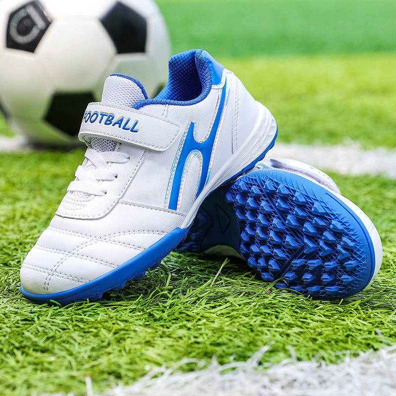 New football shoes for men and women with Velcro for children TF Broken Nail Style Youth Student Grassland Flat Training Shoes - 图片 6