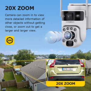 4G Solar-powered Camera6MP High Definition Full Color Dual Lens Dual Screen20X Zoom Solar Camera