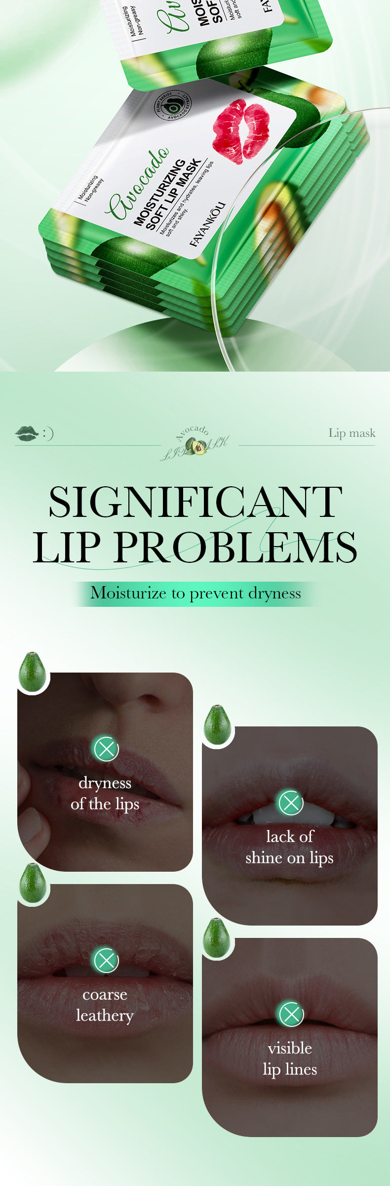 Plant and Fruit Lip Mask Series FAYANKOU Moisturizing Anti-Chap Hydrating Lip Patches Cross-Border Wholesale - 图片 20