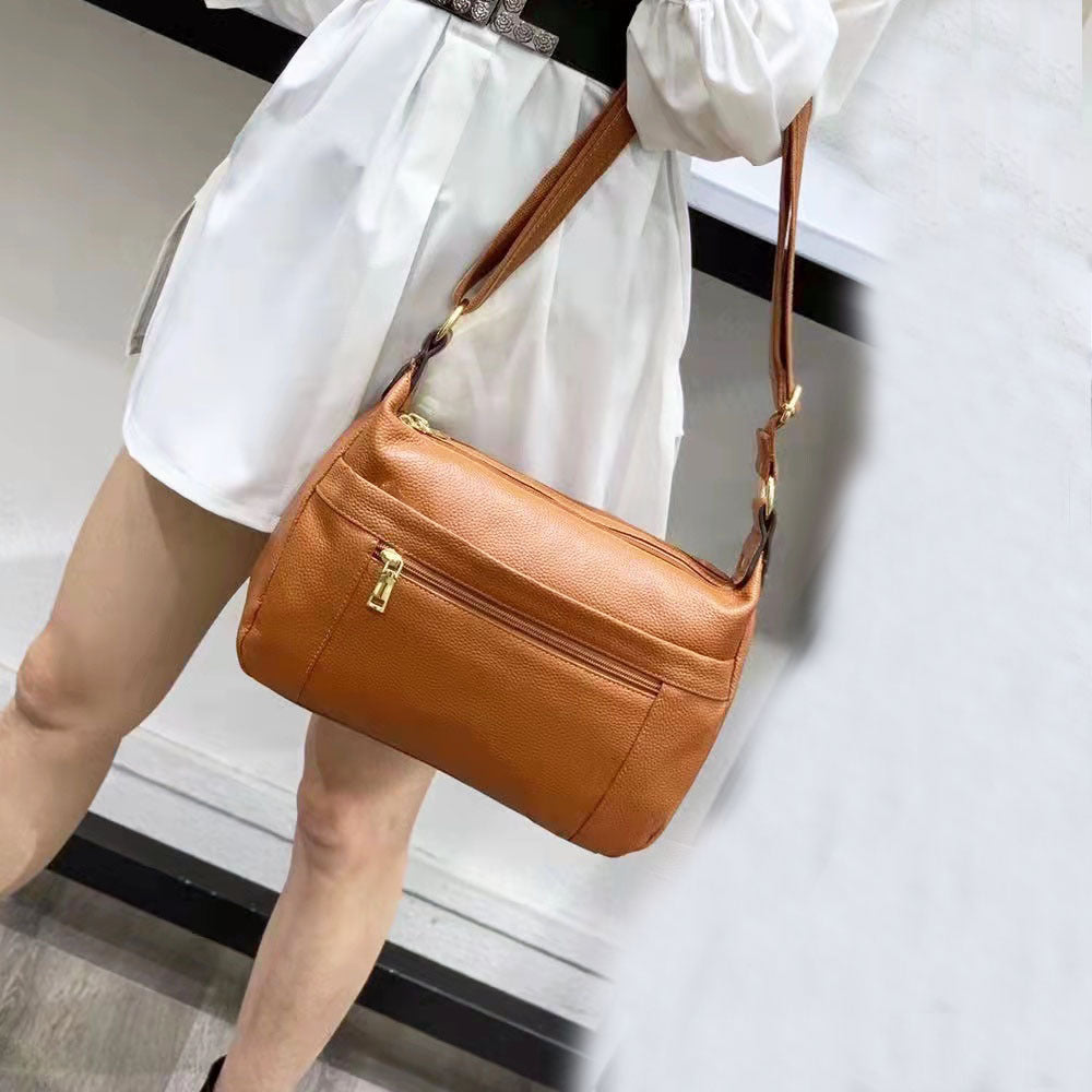Guangzhou Shiling Genuine Leather Women's Bag for Middle-aged and Elderly Mothers, Multi-pocket Large Capacity Single Shoulder Crossbody Bag Trend - 图片 8