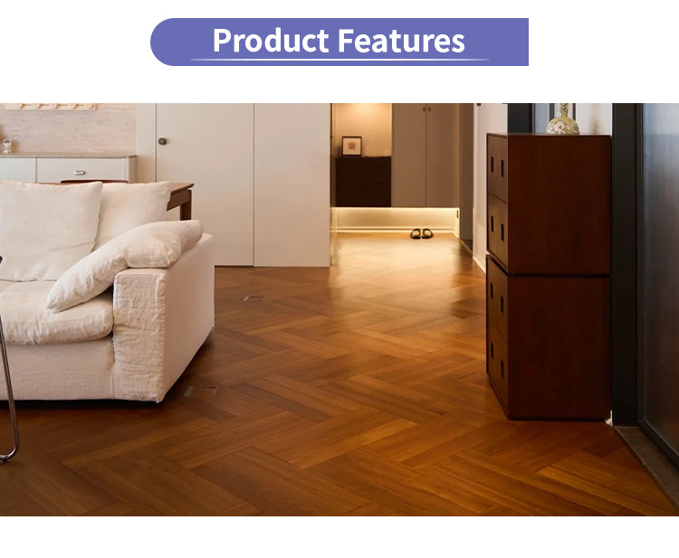 18mm Engineered Herringbone Teak Flooring Multilayer Core Strength Custom Design Luxury Villas Commercial Interiors Outdoor Park - 图片 12