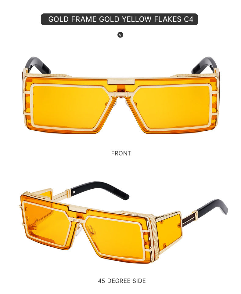 New Full Frame Glasses Men's Future Technology High-end Sense European and American fashion Square Frame Sunglasses Sunglasses shades - 图片 24