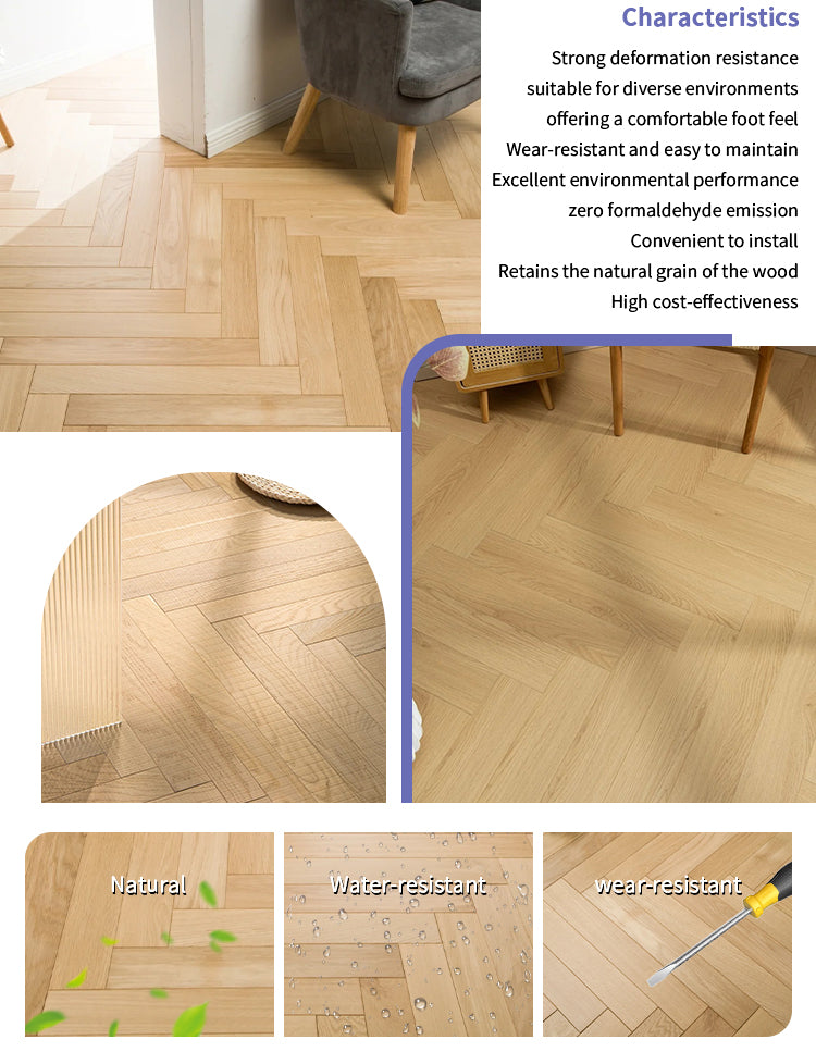 Luxury Customizable 18mm Herringbone Oak Engineered Flooring | Durable Multi-Layer Waterproof Anti-Slip Wood Exterior Outdoor - 图片 13