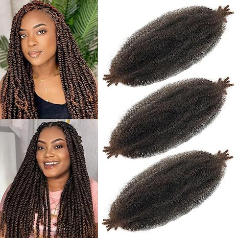 Factory In-Stock African Hand-Torn Caterpillar Wig Synthetic Long Curly Hair Marley Braid Fluffy Short Curly - 图片 15