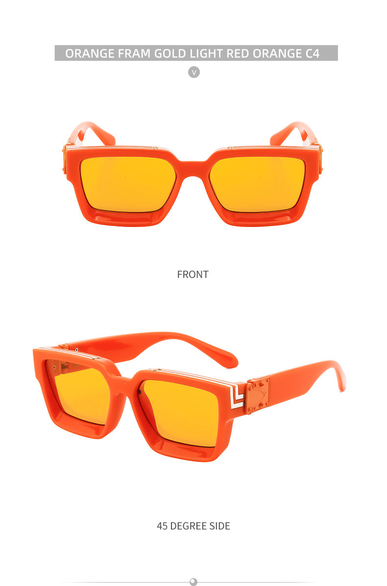 0k Billionaire Style Sunglasses Men Fashion Internet Celebrity Sunglasses Women High-end Glasses Square Frame Sunglasses - 图片 36