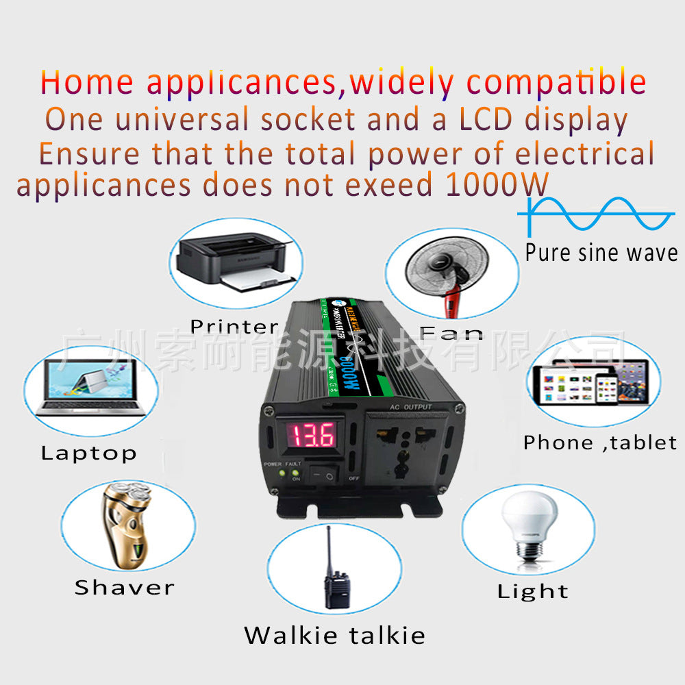 Automotive Pure Sine Wave Inverter1000W Outdoor Adapter Converter12V24V48V60V Turn110V220V - 图片 25