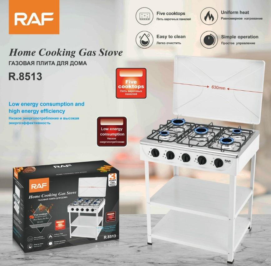 RAF European Standard Gas Five-Burner Stove Panel Household Low Energy Liquefied Gas Tabletop Flameout Protection R.8513 - 图片 6