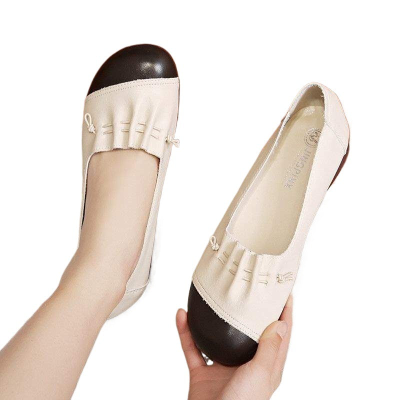 Soft Bottom2025New Spring and Summer Women's Casual Leather Shoes Flat Bottom Middle-aged and Elderly ladieswear Shoes Non-slip Women's Shoes - 图片 5