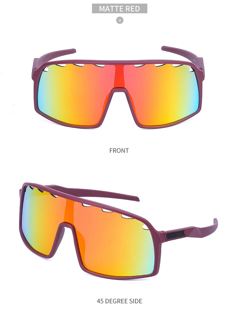 New Colorful Cycling Glasses for Men with Perforated One-piece Lenses Sunglasses European and American Outdoor Sports Sun Glasses - 图片 31