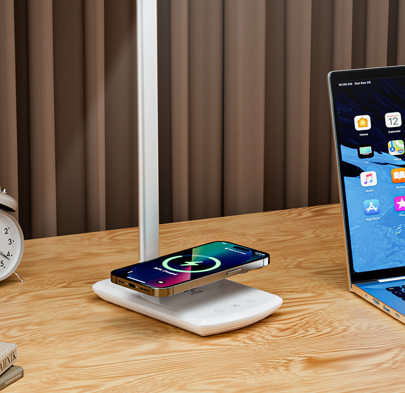 Study-Specific Eye Protection Desk Lamp with Smart Wireless Charging and Foldable Night Light for Dormitory LED Student Reading Gift Lamp - 图片 13