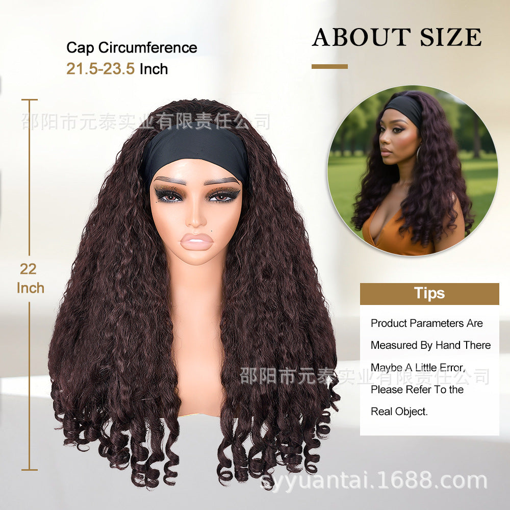 Africa Afro YAKI curly Ribbon Hair Band Curly Hair Chemical Fiber Wig headband wigs - 图片 36