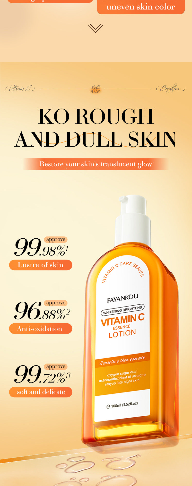 VC Whitening and Brightening Essence Lotion FAYANKOU Moisturizing lotion cross-border foreign trade wholesale - 图片 9